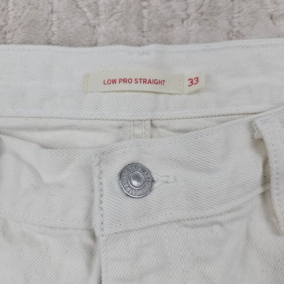 Levis Low Pro Straight Jeans Womens 33 Ivory 90s Streetwear Skater Y2K Relax - Picture 2 of 7